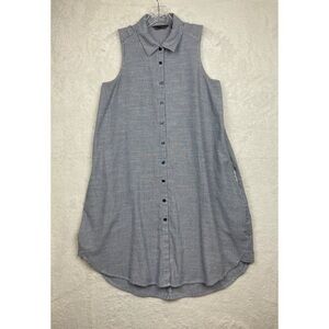 Sleeveless Button-Front Midi Dress in Light Blue